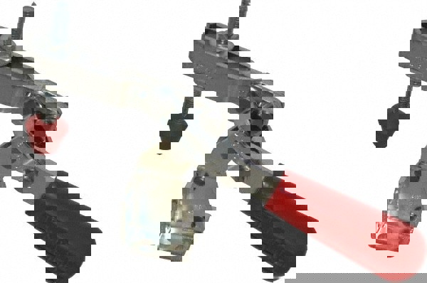 Manual Hold-Down Toggle Clamp: Vertical, 375 lb Capacity, U-Bar, Flanged Base